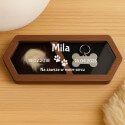 Personalizowane drewniane pudełko jako pamiątka po zwierzaku dla psa – Z łapkami, wygrawerowanym imieniem, datami i dedykacją