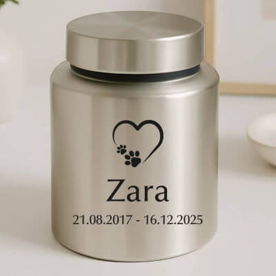 Personalizowana cylindryczna urna dla psa ze...