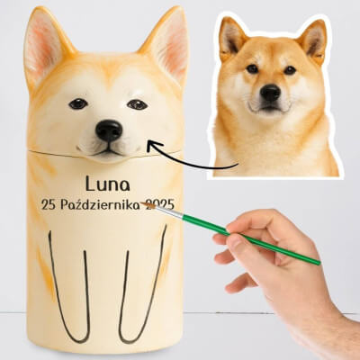 Personalizowana ceramiczna urna dla psa w...