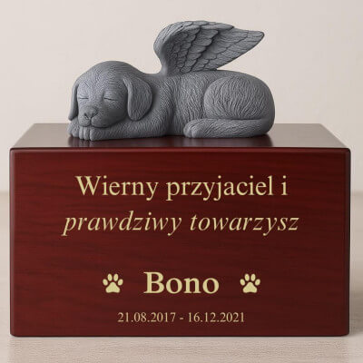 Personalizowana drewniana urna dla psa z...