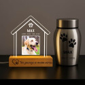 Tablica pamiątkowa dla psa ze zdjęciem – Lampa LED w kształcie domu z imieniem i datami na akrylowej tabliczce